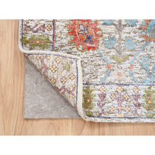 Load image into Gallery viewer, 2&#39;3&quot;x3&#39;2&quot; Beige, Directional Vase Design, Silk With Textured Wool, Hand Knotted, Oriental, Mat Rug FWR382458