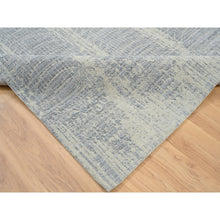 Load image into Gallery viewer, 6&#39;x9&#39; Gray, Tone On Tone Transitional Erased Design, Jacquard Hand Loomed, Wool And Plant Based Silk, Oriental Rug FWR382518