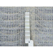 Load image into Gallery viewer, 2&#39;6&quot;x12&#39; Gray, Tone On Tone Transitional Erased Design, Jacquard Hand Loomed, Wool And Plant Based Silk, Oriental, Runner Rug FWR382524