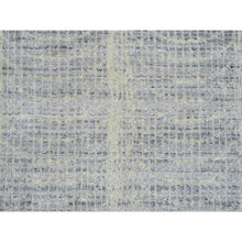 Load image into Gallery viewer, 2&#39;6&quot;x12&#39; Gray, Tone On Tone Transitional Erased Design, Jacquard Hand Loomed, Wool And Plant Based Silk, Oriental, Runner Rug FWR382524