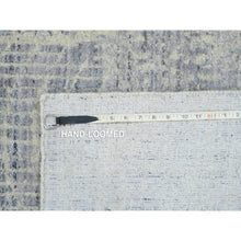 Load image into Gallery viewer, 2&#39;6&quot;x12&#39; Gray, Tone On Tone Transitional Erased Design, Jacquard Hand Loomed, Wool And Plant Based Silk, Oriental, Runner Rug FWR382524
