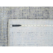 Load image into Gallery viewer, 2&#39;6&quot;x10&#39; Gray, Wool And Plant Based Silk, Tone On Tone Transitional Erased Design, Jacquard Hand Loomed, Oriental, Runner Rug FWR382536