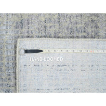 Load image into Gallery viewer, 2&#39;6&quot;x10&#39; Gray, Jacquard Hand Loomed, Wool And Plant Based Silk, Tone On Tone Transitional Erased Design, Oriental, Runner Rug FWR382542