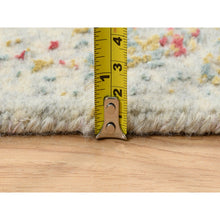 Load image into Gallery viewer, 2&#39;6&quot;x11&#39;10&quot; Pink, Persian Erased Medallion Design, Wool and Pure Silk, Hand Knotted, Oriental, Runner Rug FWR382560