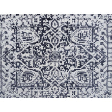 Load image into Gallery viewer, 8&#39;x10&#39; Charcoal Black, Erased Serapi Heriz Design, Jacquard Hand Loomed, Wool and Plant Based Silk, Oriental Rug FWR382722