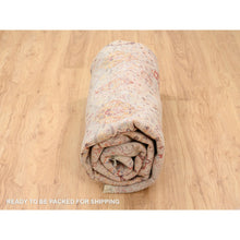 Load image into Gallery viewer, 8&#39;9&quot;x8&#39;9&quot; Beige, THE SUNSET ROSETTES, Wool and Pure Silk, Hand Knotted, Oriental, Round Rug FWR382752