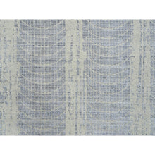 Load image into Gallery viewer, 9&#39;10&quot;x14&#39; Gray, Tone On Tone Transitional Erased Design, Jacquard Hand Loomed, Wool And Plant Based Silk, Oriental Rug FWR382764