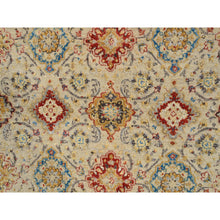 Load image into Gallery viewer, 5&#39;2&quot;x7&#39; Beige, Hand Knotted, THE SUNSET ROSETTES with Soft Colors, Wool and Pure Silk, Oriental Rug FWR382776