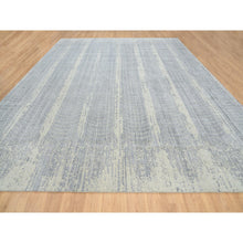 Load image into Gallery viewer, 12&#39;x15&#39;2&quot; Gray, Wool And Plant Based Silk, Tone On Tone Transitional Erased Design, Jacquard Hand Loomed, Oriental, Oversized Rug FWR382824