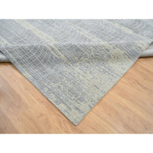 Load image into Gallery viewer, 12&#39;x15&#39;2&quot; Gray, Wool And Plant Based Silk, Tone On Tone Transitional Erased Design, Jacquard Hand Loomed, Oriental, Oversized Rug FWR382824