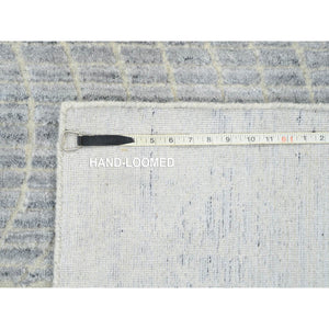 12'x15'2" Gray, Wool And Plant Based Silk, Tone On Tone Transitional Erased Design, Jacquard Hand Loomed, Oriental, Oversized Rug FWR382824