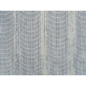 12'x17'10" Gray, Jacquard Hand Loomed, Wool And Plant Based Silk, Tone On Tone Transitional Erased Design, Oriental, Oversized Rug FWR382836