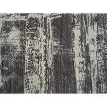 Load image into Gallery viewer, 12&#39;x18&#39;1&quot; Charcoal Black, Modern Design, Jacquard Hand Loomed, Wool and Plant Based Silk, Tone On Tone, Oriental, Oversized Rug FWR382926