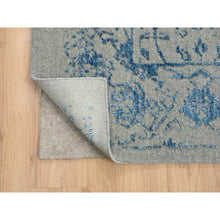 Load image into Gallery viewer, 11&#39;10&quot;x18&#39; Gray, Fine Jacquard Hand Loomed, Sickle Leaf Design, Wool and Plant Based Silk, Oriental, Oversized Rug FWR382938