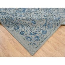 Load image into Gallery viewer, 11&#39;10&quot;x18&#39; Gray, Fine Jacquard Hand Loomed, Sickle Leaf Design, Wool and Plant Based Silk, Oriental, Oversized Rug FWR382938