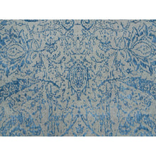 Load image into Gallery viewer, 11&#39;10&quot;x18&#39; Gray, Fine Jacquard Hand Loomed, Sickle Leaf Design, Wool and Plant Based Silk, Oriental, Oversized Rug FWR382938