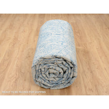 Load image into Gallery viewer, 11&#39;10&quot;x18&#39; Gray, Fine Jacquard Hand Loomed, Sickle Leaf Design, Wool and Plant Based Silk, Oriental, Oversized Rug FWR382938