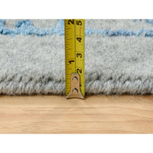 Load image into Gallery viewer, 11&#39;10&quot;x18&#39; Gray, Fine Jacquard Hand Loomed, Sickle Leaf Design, Wool and Plant Based Silk, Oriental, Oversized Rug FWR382938