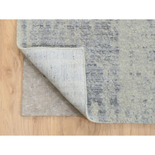 Load image into Gallery viewer, 10&#39;2&quot;x10&#39;2&quot; Gray, Tone On Tone Transitional Erased Design, Jacquard Hand Loomed, Wool And Plant Based Silk, Oriental, Square Rug FWR382944