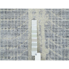 Load image into Gallery viewer, 10&#39;2&quot;x10&#39;2&quot; Gray, Tone On Tone Transitional Erased Design, Jacquard Hand Loomed, Wool And Plant Based Silk, Oriental, Square Rug FWR382944