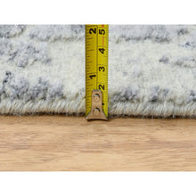 Load image into Gallery viewer, 10&#39;2&quot;x10&#39;2&quot; Gray, Tone On Tone Transitional Erased Design, Jacquard Hand Loomed, Wool And Plant Based Silk, Oriental, Square Rug FWR382944