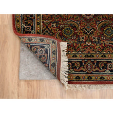 Load image into Gallery viewer, 2&#39;7&quot;x10&#39; Red Herati with All Over Fish Design, Wool and Silk, Hand Knotted Dense Weave, 175 KPSI Oriental Runner Rug FWR383010