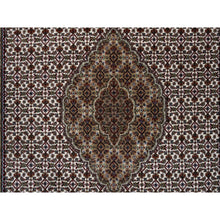 Load image into Gallery viewer, 6&#39;x9&#39;4&quot; Ivory Tabriz Mahi, 175 KPSI, Hand Knotted with Fish Medallion Design, Wool Oriental Rug FWR383082