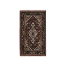 Load image into Gallery viewer, 2&#39;9&quot;x5&#39; Red Tabriz Mahi, 175 KPS, Hand Knotted with Fish Medallion Design, Wool and Silk Oriental Rug FWR383106