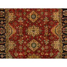 Load image into Gallery viewer, 5&#39;1&quot;x7&#39; Brick Red, Karajeh Design with Bold Colors Pure Wool, Hand Knotted Oriental Rug FWR383166