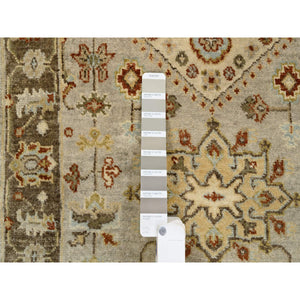 2'6"x18' Light Gray, Karajeh Design with Tribal Medallions Soft Pure Wool, Hand Knotted, XL Runner Oriental Rug FWR383268