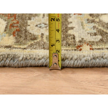 Load image into Gallery viewer, 2&#39;6&quot;x18&#39; Light Gray, Karajeh Design with Tribal Medallions Soft Pure Wool, Hand Knotted, XL Runner Oriental Rug FWR383268