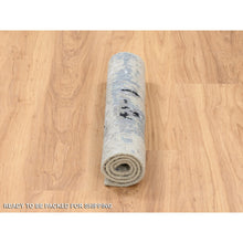 Load image into Gallery viewer, 2&#39;x3&#39; Gray, Modern Abstract Design, Wool and Silk Hand Knotted, Mat Oriental Rug FWR383316