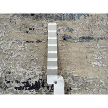 Load image into Gallery viewer, 2&#39;x2&#39;10&quot; Gray, Modern Abstract Design Wool and Silk, Hand Knotted Mat Oriental Rug FWR383346