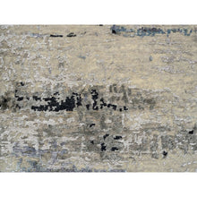 Load image into Gallery viewer, 2&#39;x2&#39;10&quot; Gray, Modern Abstract Design Wool and Silk, Hand Knotted Mat Oriental Rug FWR383346