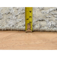 Load image into Gallery viewer, 2&#39;x2&#39;10&quot; Gray, Modern Abstract Design Wool and Silk, Hand Knotted Mat Oriental Rug FWR383346