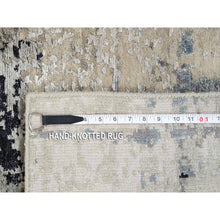 Load image into Gallery viewer, 2&#39;x2&#39;10&quot; Gray, Modern Abstract Design Wool and Silk, Hand Knotted Mat Oriental Rug FWR383346