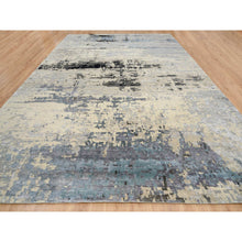 Load image into Gallery viewer, 12&#39;x17&#39;9&quot; Gray, Wool and Silk Hand Knotted, Modern Abstract Design, Oversized Oriental Rug FWR383370