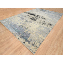 Load image into Gallery viewer, 12&#39;x17&#39;9&quot; Gray, Wool and Silk Hand Knotted, Modern Abstract Design, Oversized Oriental Rug FWR383370