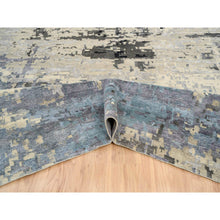 Load image into Gallery viewer, 12&#39;x17&#39;9&quot; Gray, Wool and Silk Hand Knotted, Modern Abstract Design, Oversized Oriental Rug FWR383370