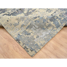 Load image into Gallery viewer, 12&#39;x17&#39;9&quot; Gray, Wool and Silk Hand Knotted, Modern Abstract Design, Oversized Oriental Rug FWR383370
