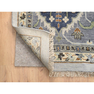 14'x18' Light Gray, Denser Weave Oushak with Floral Motifs, Soft Wool Hand Knotted, Oversized Oriental Rug FWR383562
