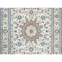 Load image into Gallery viewer, 2&#39;8&quot;x13&#39;3&quot; Ivory, Nain with Center Medallion Flower Design, 250 KPSI Wool Hand Knotted, Runner Oriental Rug FWR383850