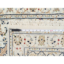 Load image into Gallery viewer, 2&#39;8&quot;x14&#39;1&quot; Ivory, Hand Knotted Nain with Center Medallion Flower Design, 250 KPSI Wool, Runner Oriental Rug FWR383868