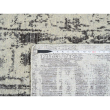 Load image into Gallery viewer, 5&#39;10&quot;x9&#39; Charcoal Black, Modern Design Jacquard Tone On Tone, Wool and Plant Based Silk Hand Loomed, Oriental Rug FWR384282