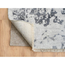 Load image into Gallery viewer, 14&#39;2&quot;x18&#39; Silver Gray, Hand Knotted Erased Persian Design, Wool and Pure Silk, Oversized Oriental Rug FWR384498