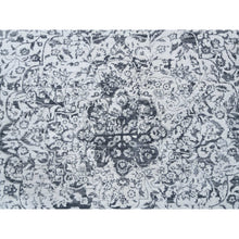 Load image into Gallery viewer, 14&#39;2&quot;x18&#39; Silver Gray, Hand Knotted Erased Persian Design, Wool and Pure Silk, Oversized Oriental Rug FWR384498