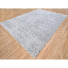 Load image into Gallery viewer, 10&#39;x13&#39;10&quot; Ivory, Hand Knotted Damask Design, Tone on Tone Wool and Plant Based Silk, Oriental Rug FWR384510
