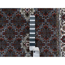 Load image into Gallery viewer, 2&#39;6&quot;x26&#39; Gray, Tabriz Mahi with Fish Medallion Design, 175 KPSI Wool Hand Knotted, XL Runner Oriental Rug FWR384534