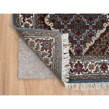Load image into Gallery viewer, 2&#39;6&quot;x26&#39;1&quot; Light Gray Hand Knotted Tabriz Mahi with Fish Medallion Design, Pure Wool XL Runner Oriental Rug FWR384540