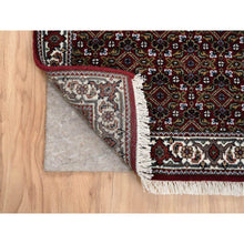 Load image into Gallery viewer, 2&#39;1&quot;x13&#39;10&quot; Rich Red Herati With All Over Design Wool and Silk 175 KPSI Hand Knotted Oriental Runner Rug FWR384660